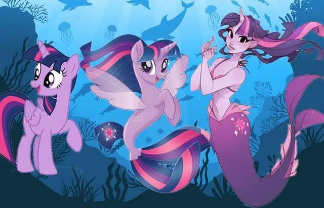 当小马宝莉变成美人鱼,柔柔梦幻可爱,苹果嘉儿美丽动人