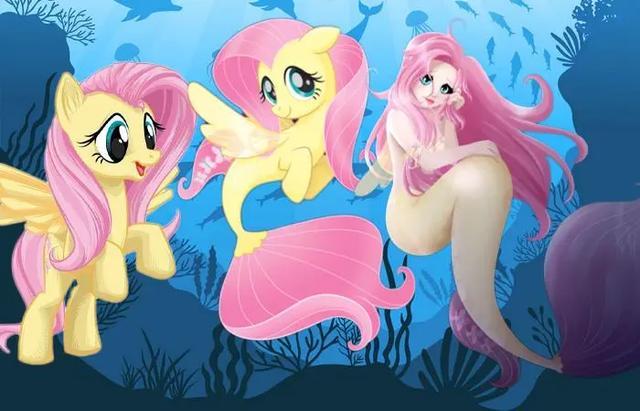 当小马宝莉变成美人鱼,柔柔梦幻可爱,苹果嘉儿美丽动人