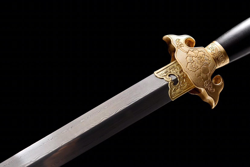 至尊牡丹清剑手工锻造花纹钢四面研磨