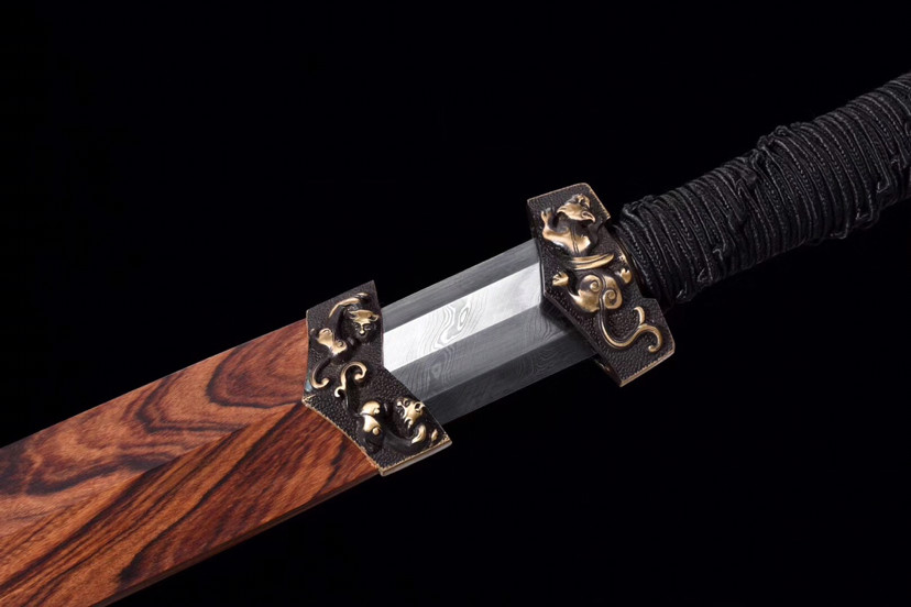 扭转纹-环首汉剑,扭转锻打花纹钢,铜装酸枝木剑鞘_腾讯新闻