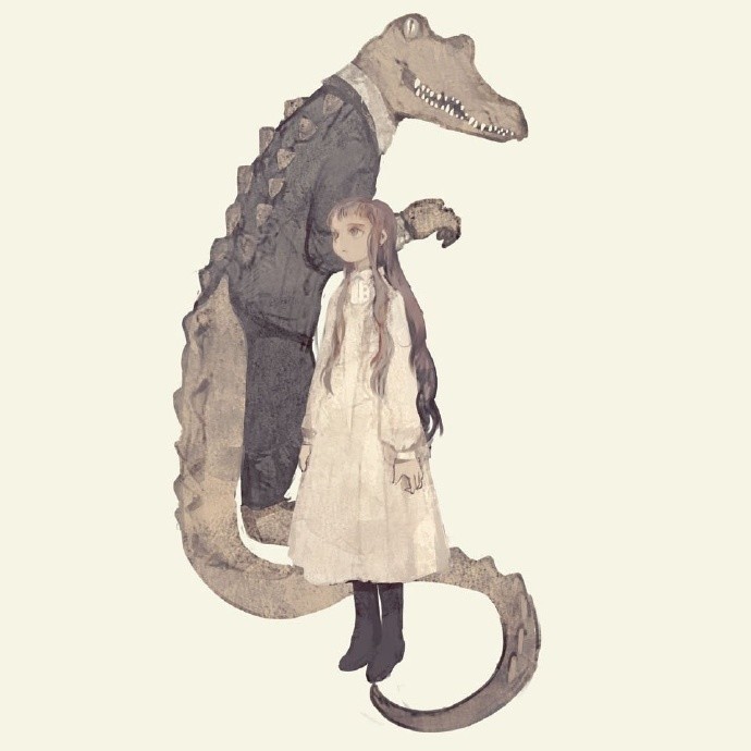小姐姐与鳄鱼先生的日常擅长绘制精灵题材的日本插画师 rtono_腾讯