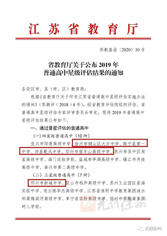 睢寧縣凌城中學順利通過四星級普通高中複審豐縣民族中學徐州高級中學