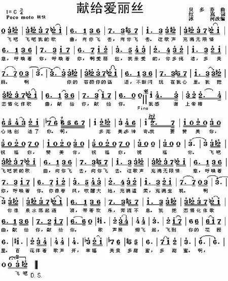 献给爱丽丝谱子