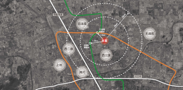 西三旗万象汇距离地铁13号线霍营站1.5公里,8号线育新站1.