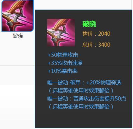 王者荣耀:最贵装备破晓值3400吗?