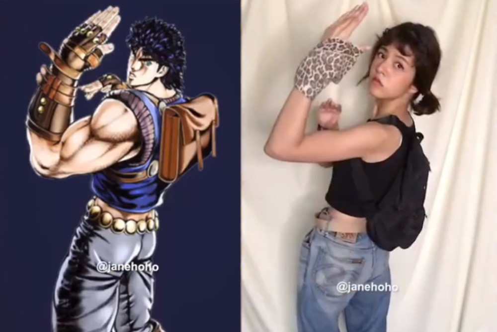 Jo厨小姐姐还原jojo立 历代jojo全部拿下 连伊奇也不放过 腾讯新闻