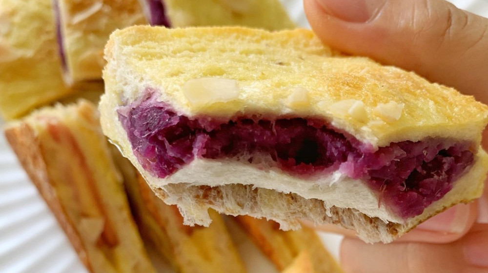 紫薯酸奶西多士,低脂低卡美味甜点,减脂早餐自己在家做起来!