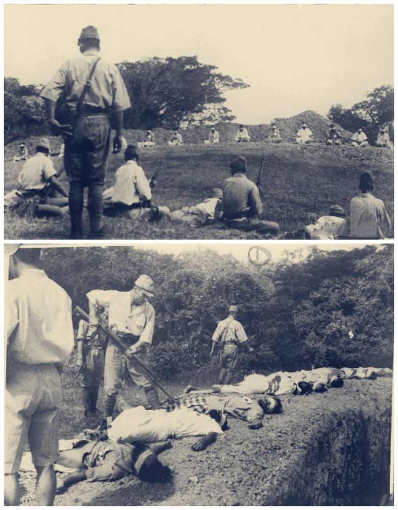 图5【日本兵用英国战俘当靶子,先射击后补刀】环太平洋战争中,日军