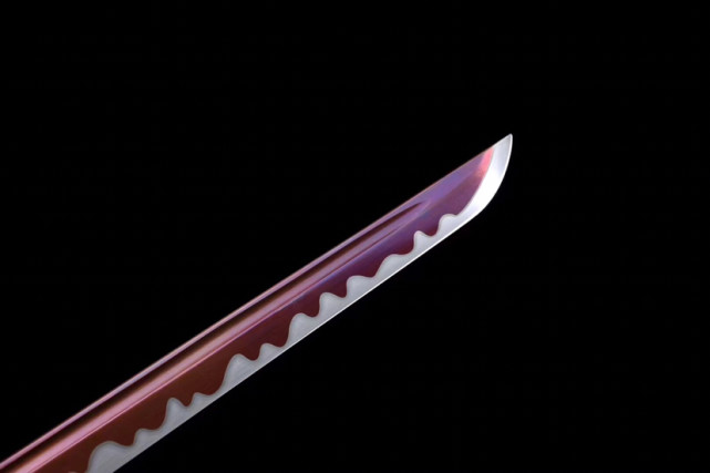 铁装武士直刀-玄龙,弹簧钢锻造,烤紫工艺