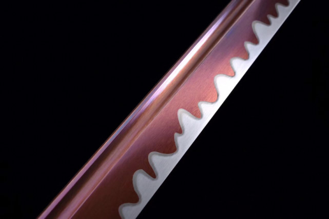 铁装武士直刀-玄龙,弹簧钢锻造,烤紫工艺