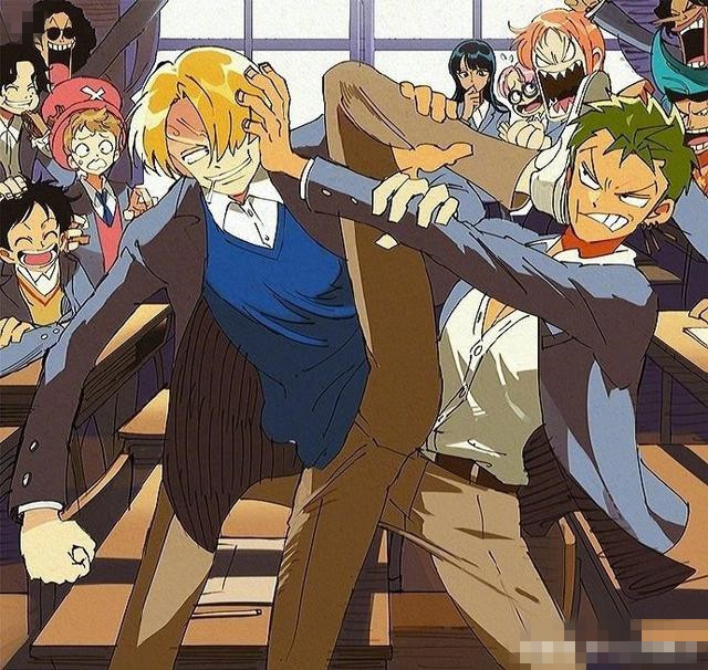 海贼王趣图 索隆血刃山治实在太虐人,艾斯原来有个海军女朋友