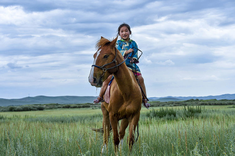 在阳光下茁壮成长的草原上的孩子 摄影一组