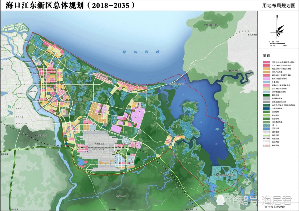 海口江东新区卫星地图图片