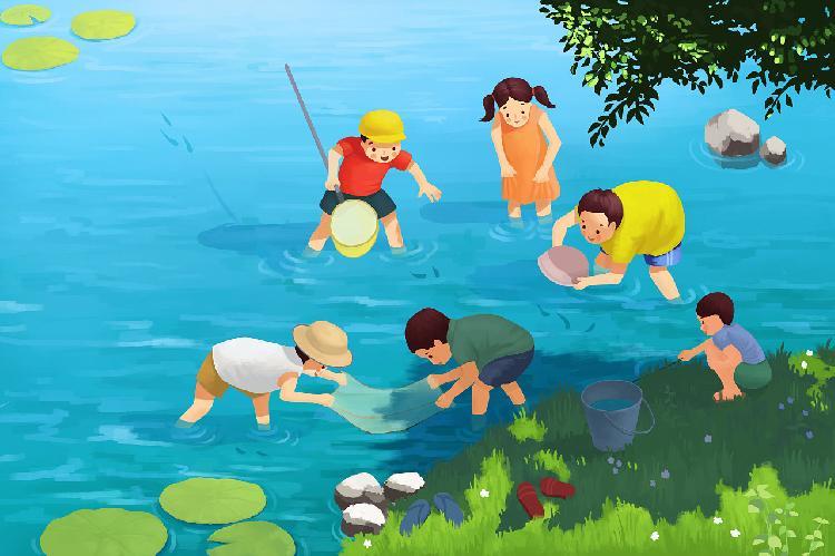 童年时光洪德斌"池塘边的榕树上,知了在声声叫着夏天······"听