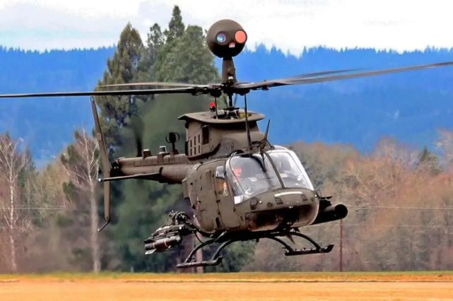 oh-58直升机,这个光电球相对机身的体积已经非常大了.