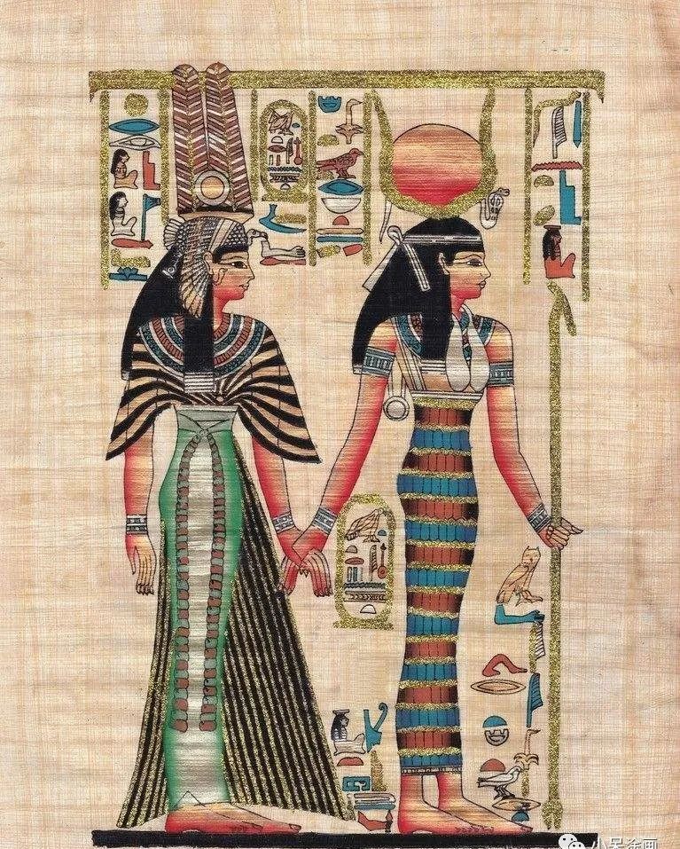 这高级感十足的埃及壁画是小朋友画的难以置信