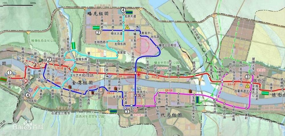 寶雞遠期規劃6條城市軌道交通157km目前仍未開建