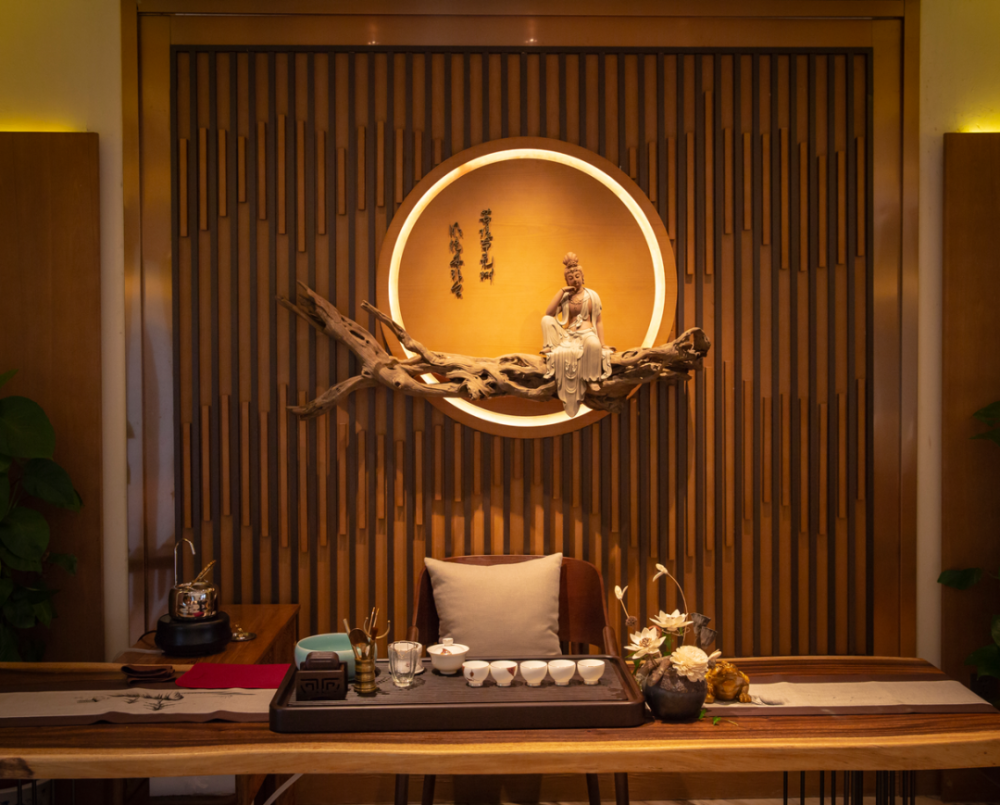 以"礼佛,养心,雅致"为文化核心,开元观堂以"禅文化"主题,祈福,静心