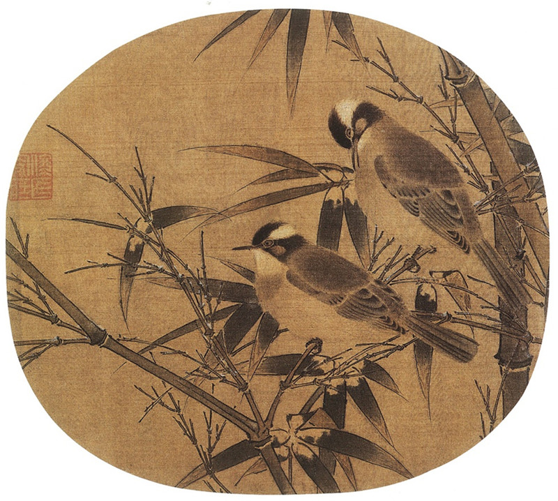 南宋 李安忠 竹鸠图