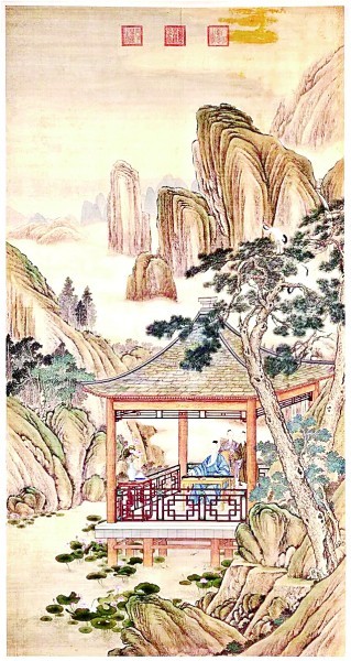 图 郎世宁等/绘唐代诗人卢仝在《风中琴》一诗中说:"五音六律十三徽