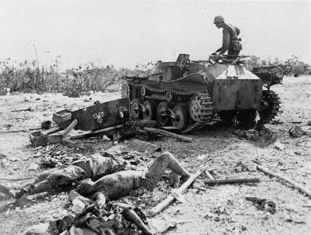 日军基本上没有正面火力可以直接和谢尔曼中型坦克对抗,日军想要击毁