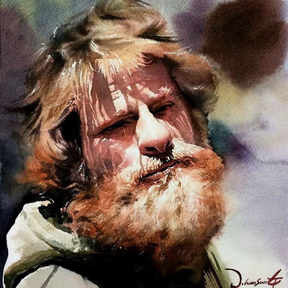 好养眼的肖像,这样的水彩比照片更有魅力和韵味