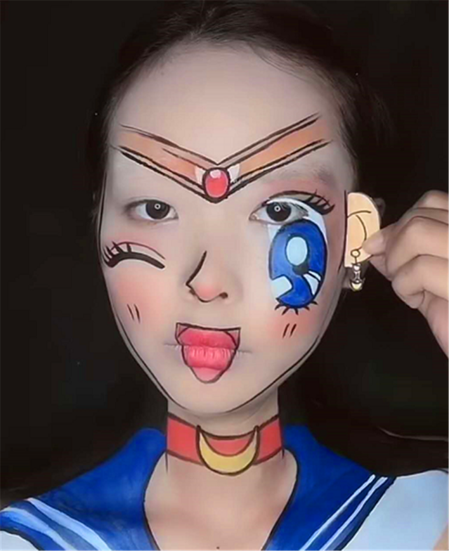 邋遢女生仿妆"水冰月",开局:又来蹭热度,看到成品:代表月亮消灭你!