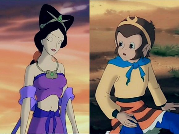 但是在《西游记》动漫里,孙悟空与紫衣仙子才是一对,甚至孙悟空大闹