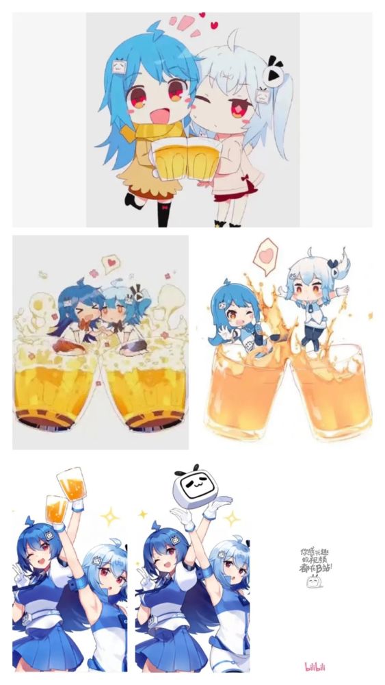 b站2233娘改变形象也不是一次两次了,之前的干杯没了,酒杯换成了小