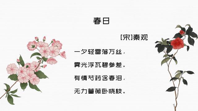 【每日一首古詩詞】春日|芍藥|秦觀|春雷|古詩詞|薔薇