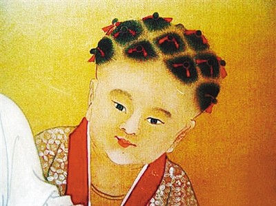 古代小男孩垂髫发型图片