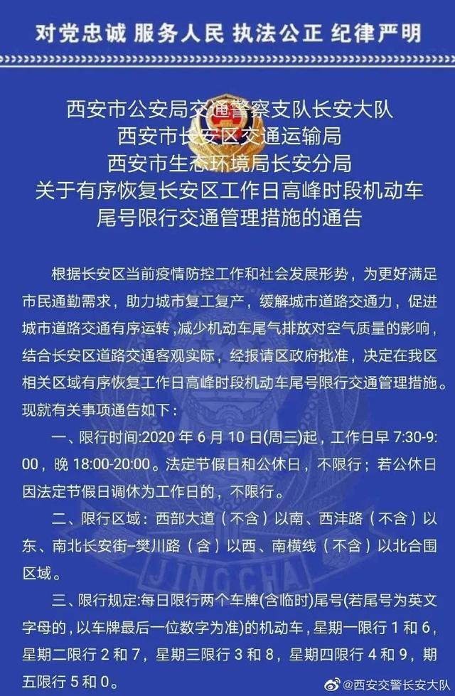 限行通告西安这里最新发布