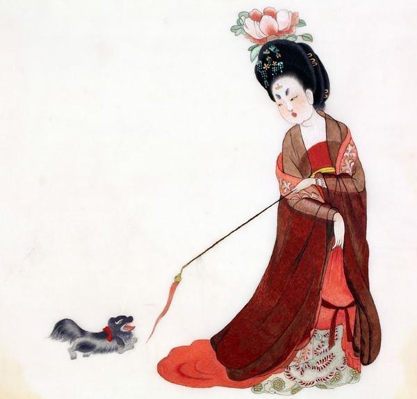 簪花仕女图与乐庭环夫人行香图,它不是壁画而是粗绢画,图中有六位衣着