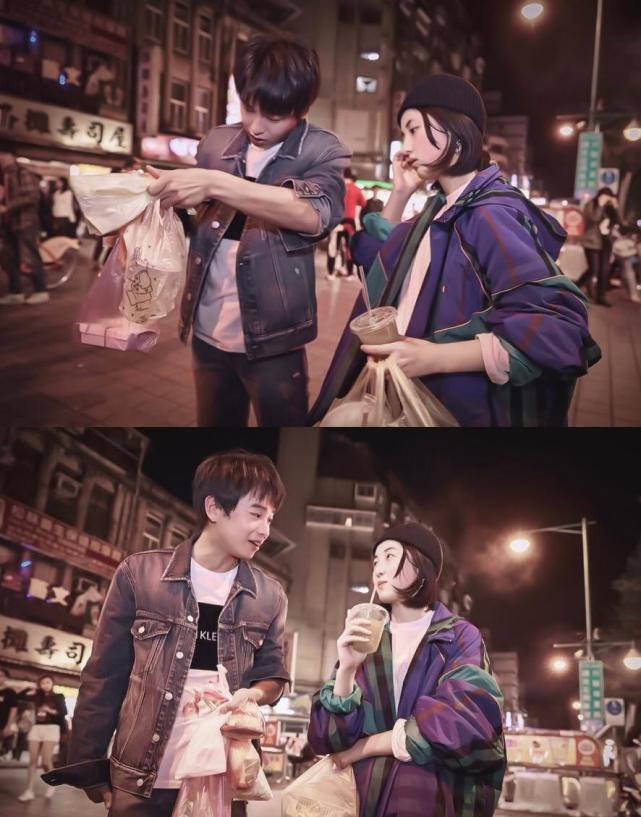 深夜约会好亲昵,女方正脸超甜疑经纪人tutu