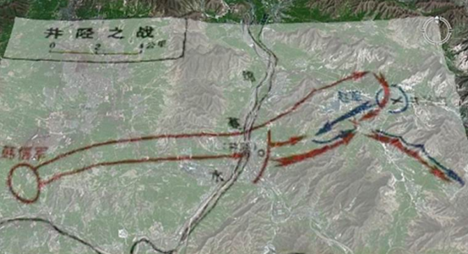 井陉之战地图韩信破赵井陉之战:韩信与张耳率军数万越太行山,东攻赵.