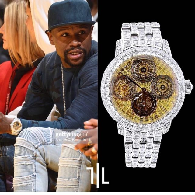 表王梅威瑟!来喽一眼梅威瑟的豪表过过瘾?