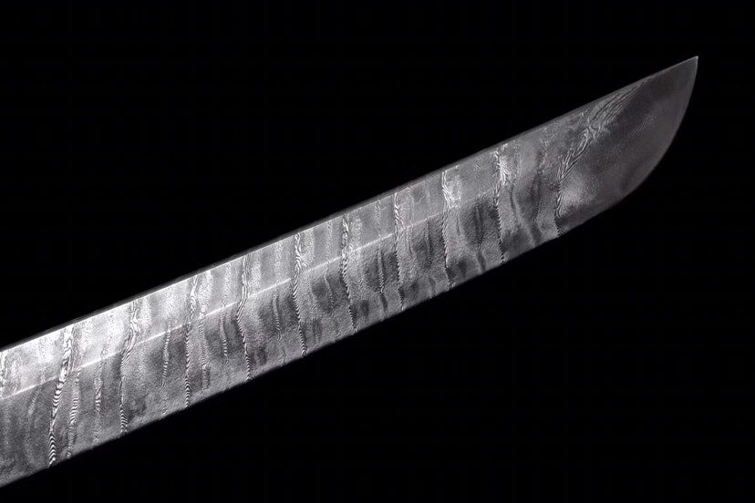 天梯纹武士刀入云龙自炼锻打天梯大马铜装鎏金半包鱼皮镶嵌牛角鞘