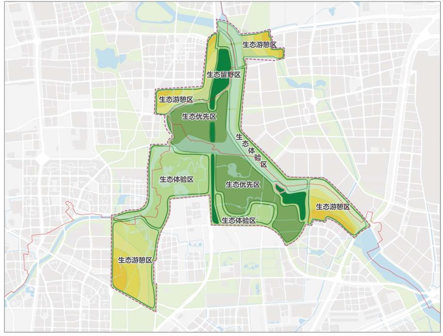 公示显示,温榆河公园将"以境塑园",营造八大生境类型,规划"二十四景"