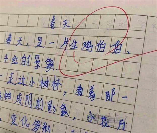 小学生作文写错字,连读让人捧腹大笑,老师的评语是亮点