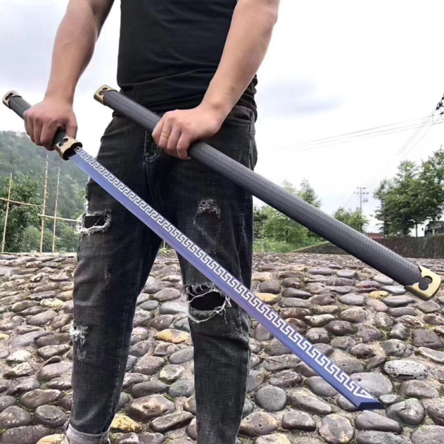 素装唐刀水星弹簧钢一体锻打刀身烤烂嵌银粉