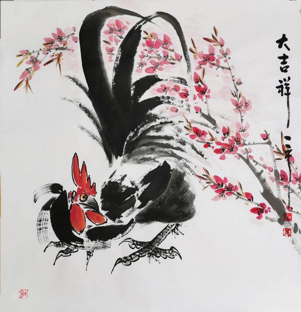 姜建平花鸟画作品