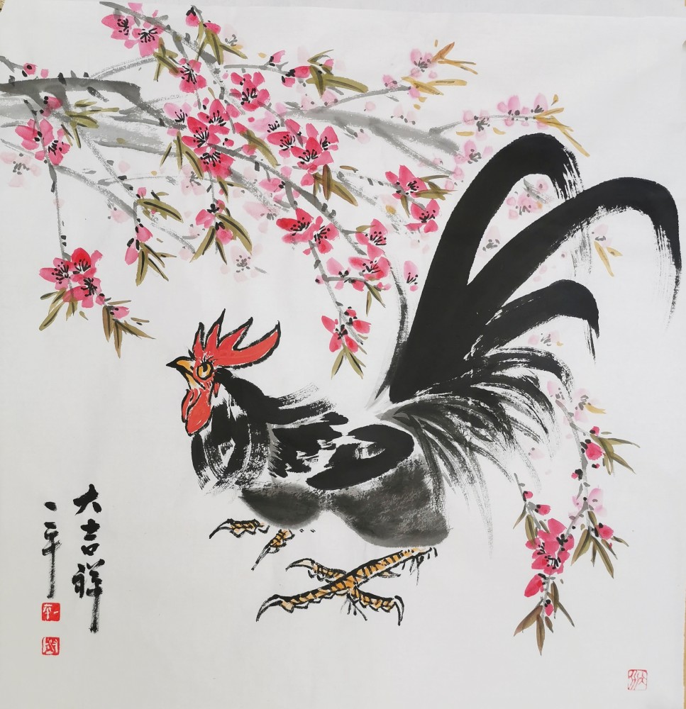 姜建平花鸟画作品