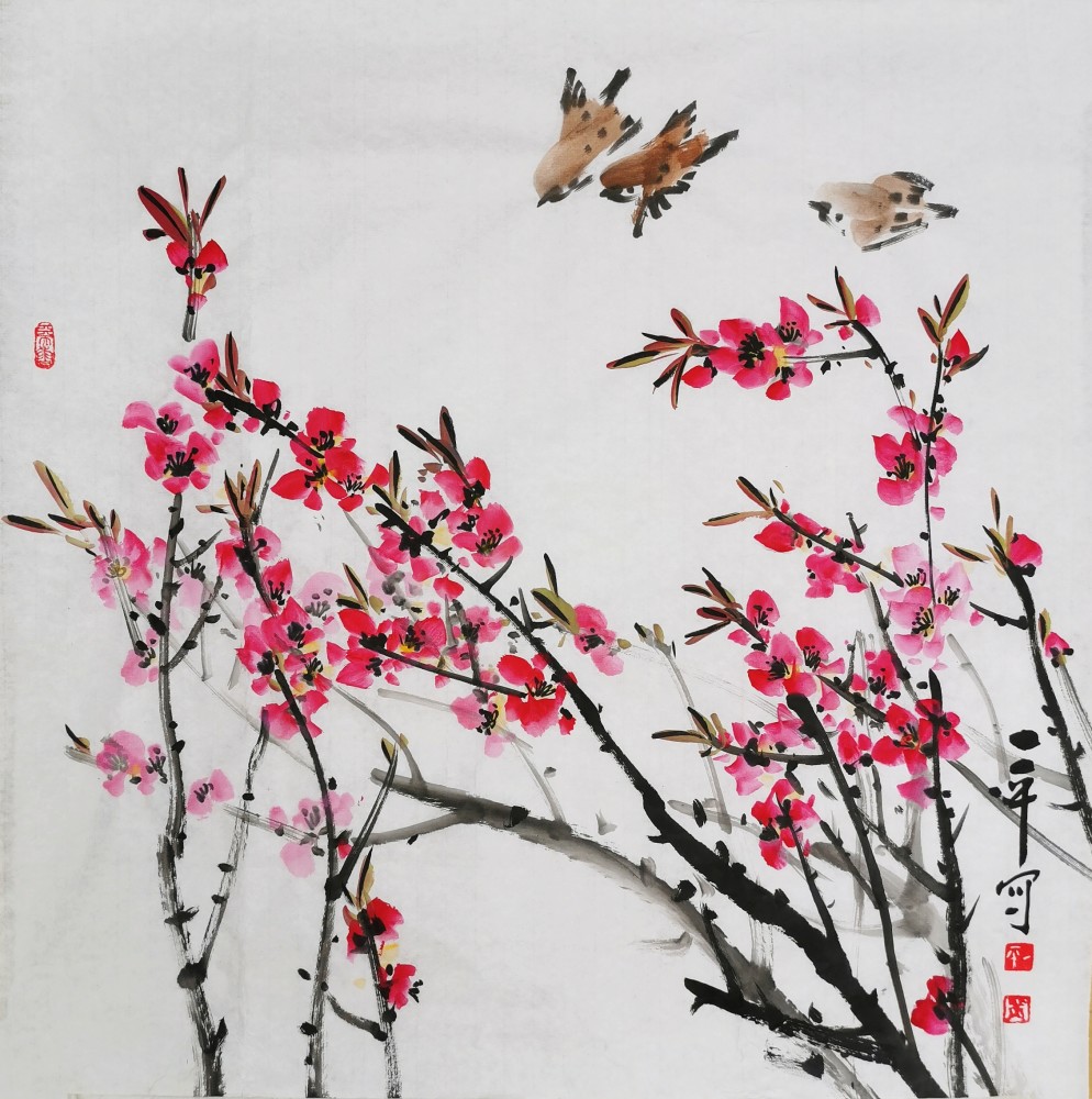 姜建平花鸟画作品