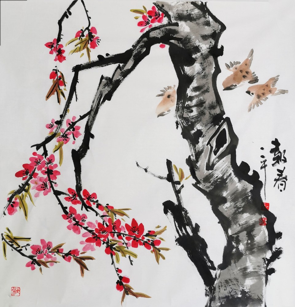 姜建平花鸟画作品