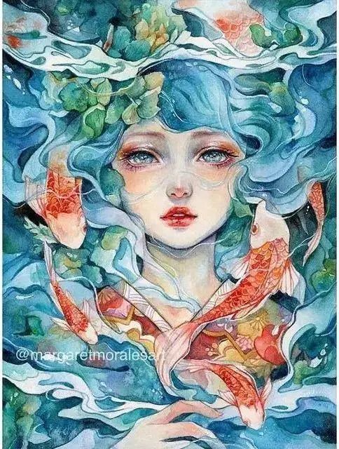 【水彩动漫插画】一见倾心的水彩美人 绚丽与诗意