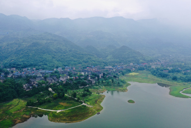 廣安市華鎣市天池湖,微風吹拂,清波盪漾,湖邊的美人蕉,鳶尾花開正豔