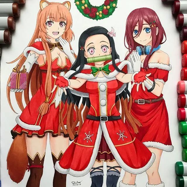 马克笔插画画风超酷色彩饱和度很棒的动漫女生手绘