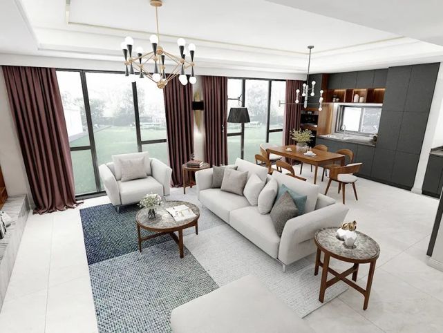 横厅户型,沙发放哪?