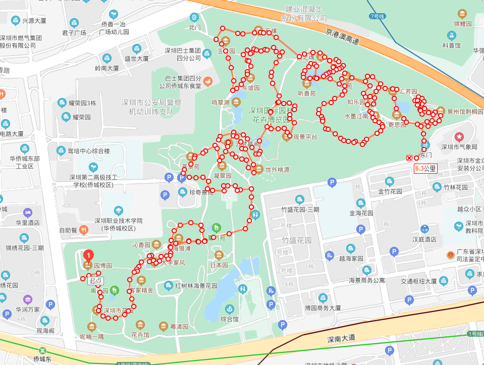 园博园地处深圳市福田区竹子林西片,面积约66万平方米,园内建成一塔