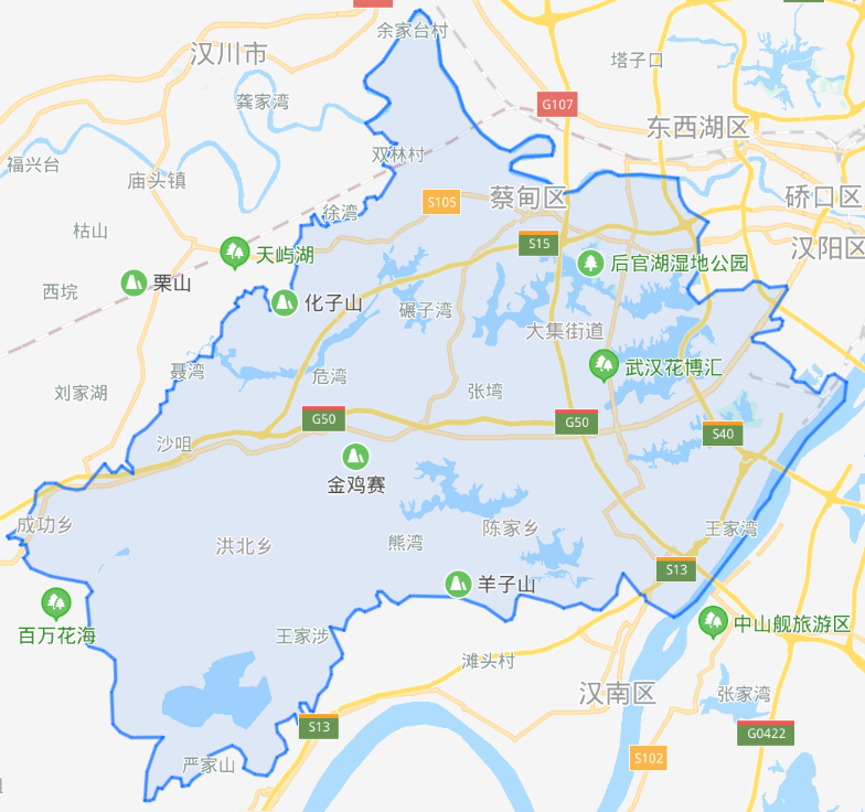武汉蔡甸区位置图片